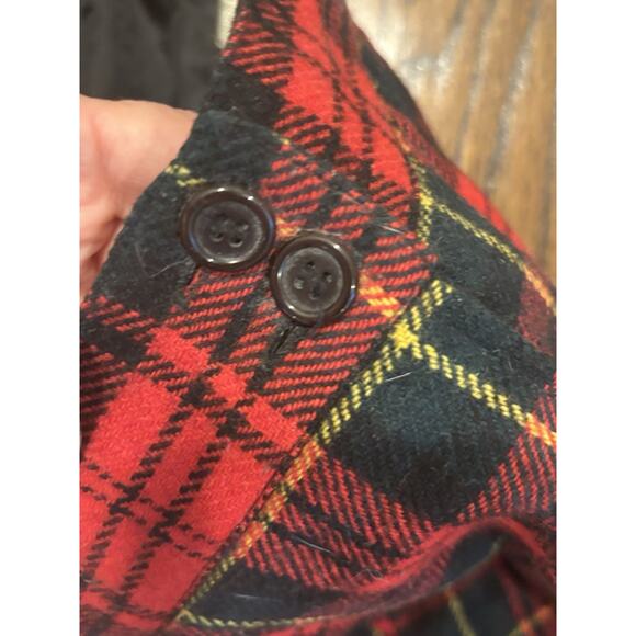 Vintage, Wool Blend Red Plaid Landers And Co Pleated Skirt, 14 - Picture 7 of 8